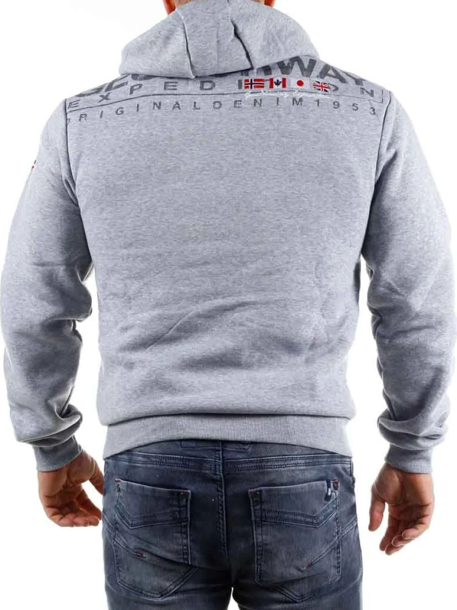 genox_geo_norway_zip_hood_1.webp Genox Geo Norway Zip Hoodie - Grå^Geographical Norway Best