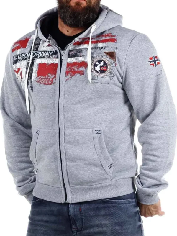 Genox Geo Norway Zip Hoodie - Grå^Geographical Norway Best