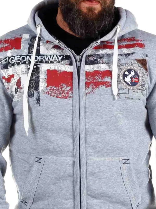 Genox Geo Norway Zip Hoodie - Grå^Geographical Norway Best