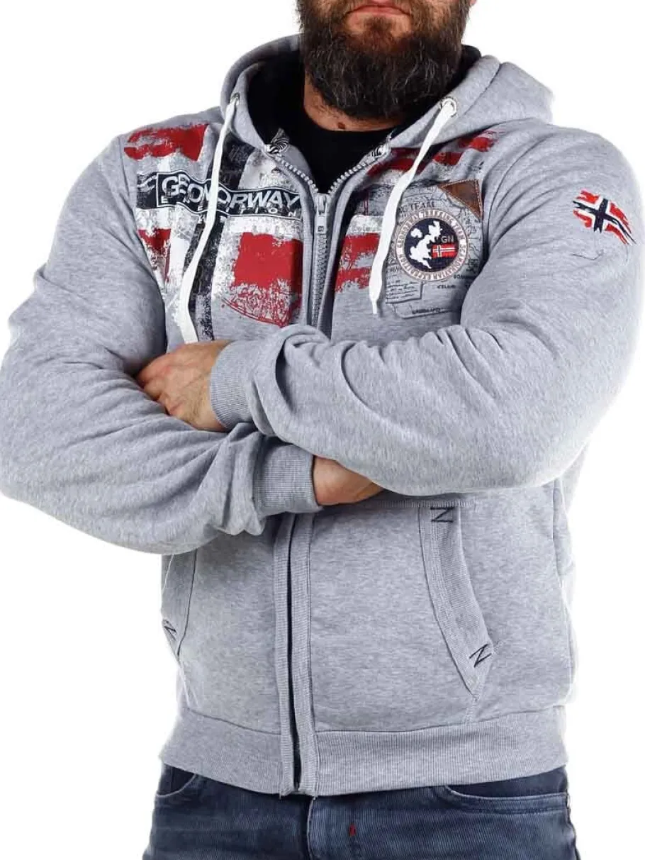 genox_geo_norway_zip_hood_6.webp Genox Geo Norway Zip Hoodie - Grå^Geographical Norway Best