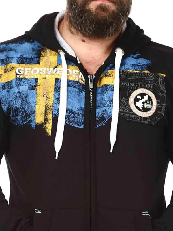 Genox Geo Sweden Zip Hoodie - Sort^Geographical Norway Fashion