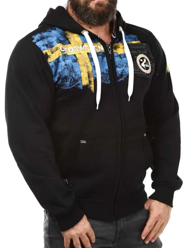 Genox Geo Sweden Zip Hoodie - Sort^Geographical Norway Fashion