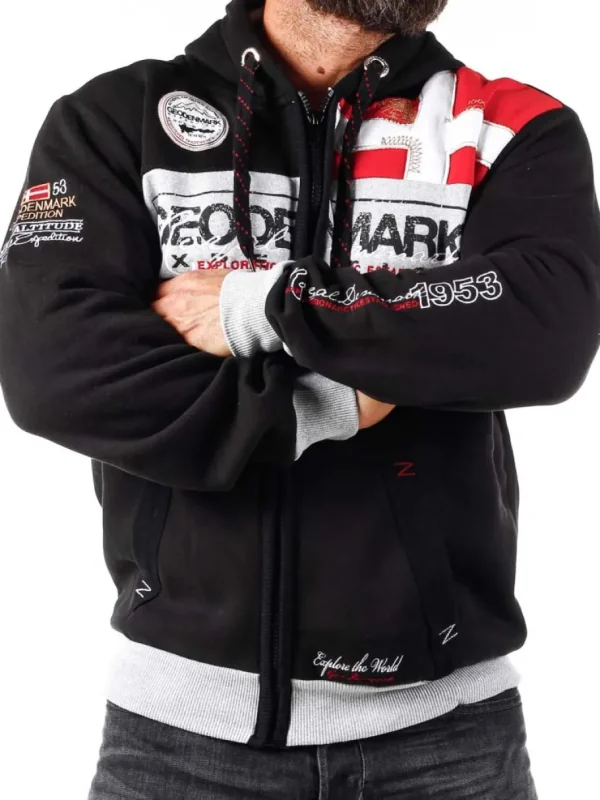 Geo Denmark Hoodie - Sort^Geographical Norway Online