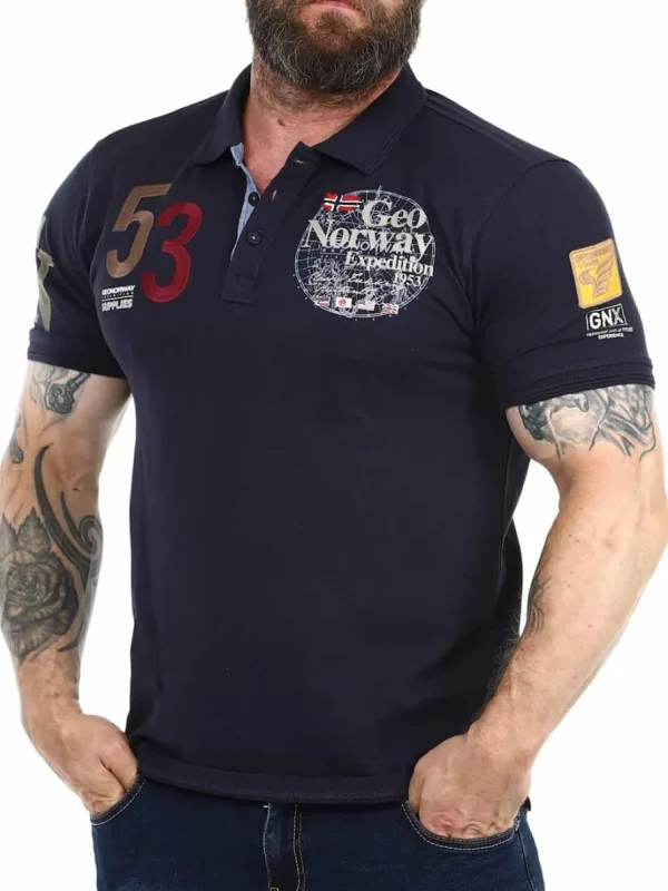 Geo Norway 53 Pikè - Mørkeblå^Geographical Norway Fashion