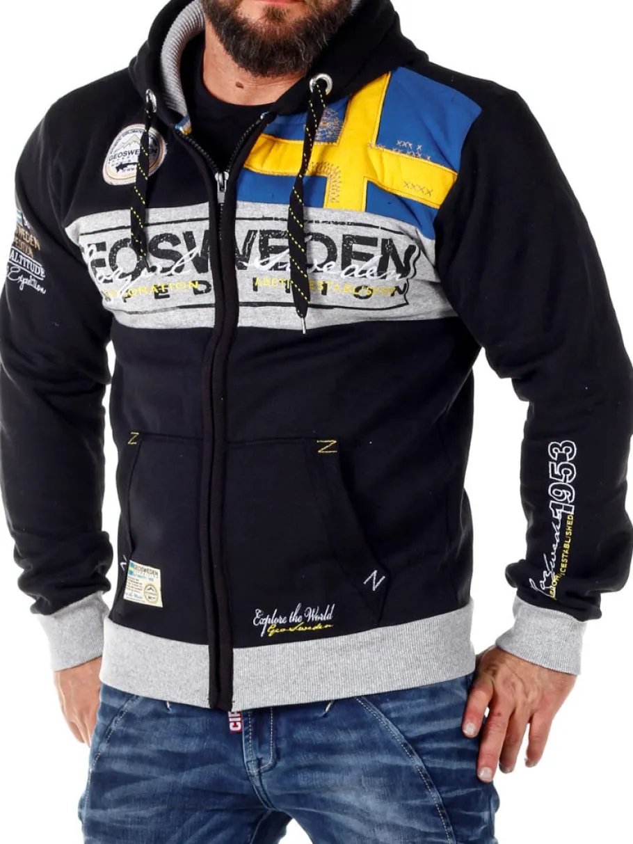 geo_sweden_hoodie__sort_0.webp Geo Sweden Hoodie - Sort^Geographical Norway Sale