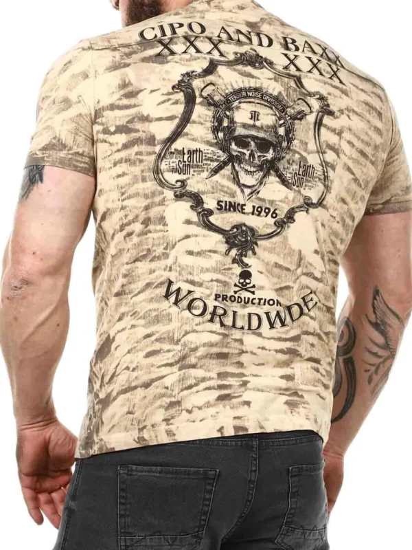 Heavy Noise T-shirt - Beige^Cipo & Baxx Fashion