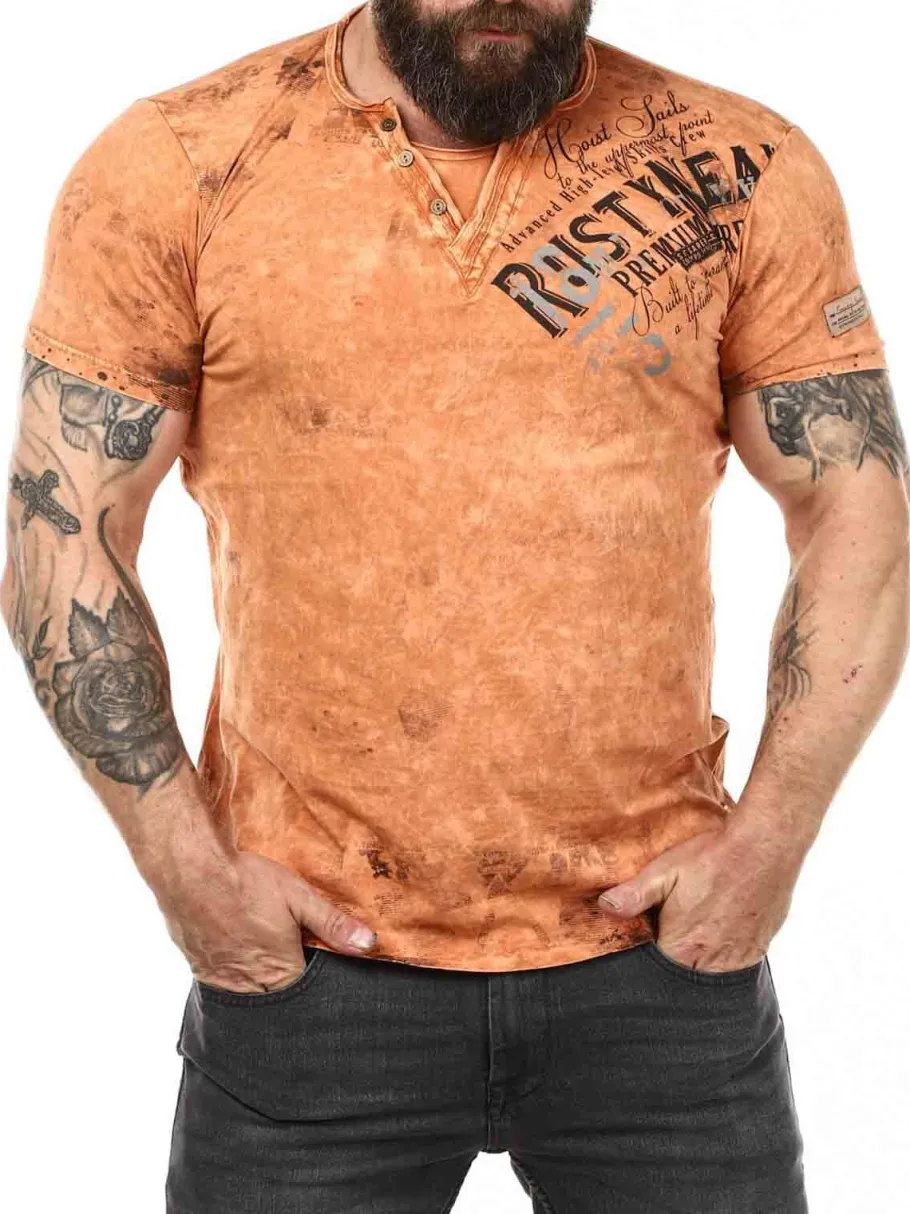 hoist_sails_tshirt__orang_1.webp Hoist Sails T-shirt - Orange^Rusty Neal Fashion