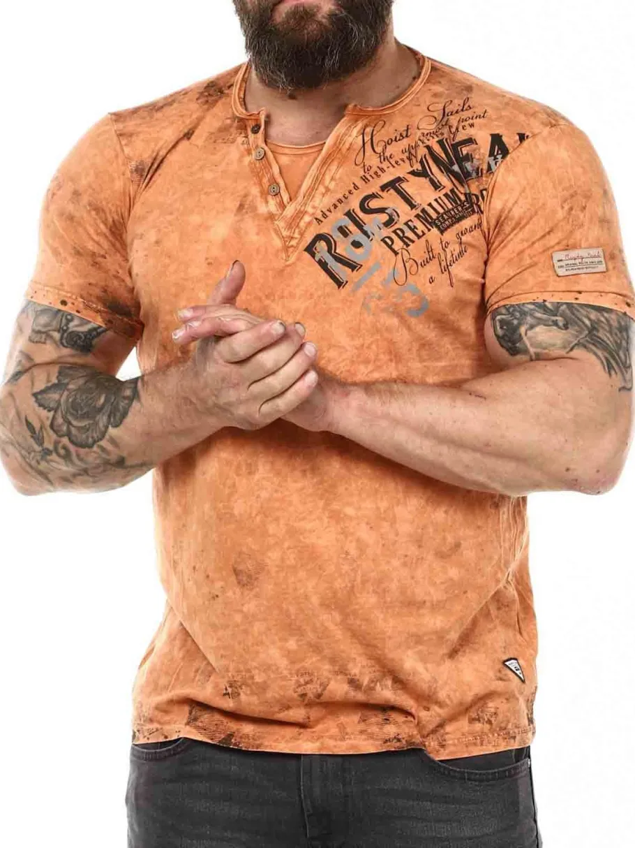 hoist_sails_tshirt__orang_2.webp Hoist Sails T-shirt - Orange^Rusty Neal Fashion