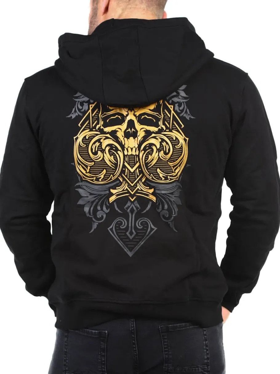 hyraw_ace_of_skull_zip_ho_0.webp Ace Of Skull Zip Hoodie - Sort^Hyraw New