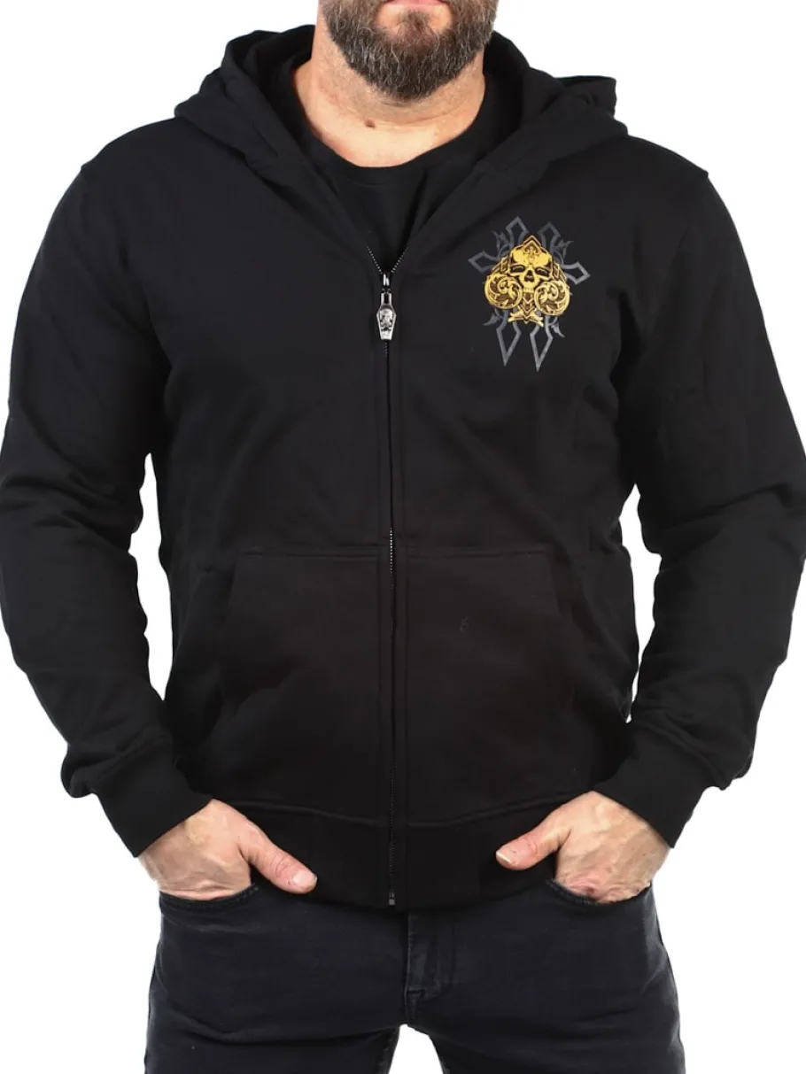 hyraw_ace_of_skull_zip_ho_4.webp Ace Of Skull Zip Hoodie - Sort^Hyraw New