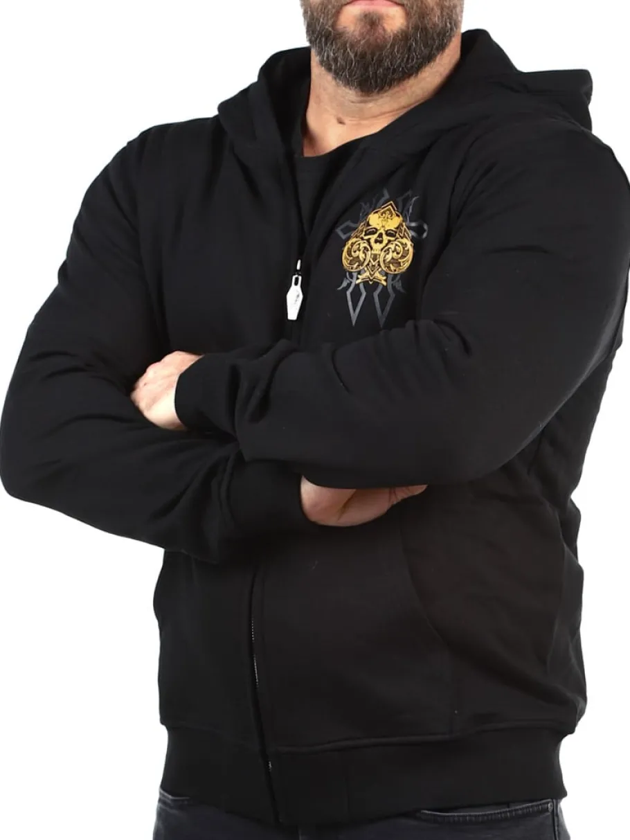 hyraw_ace_of_skull_zip_ho_6.webp Ace Of Skull Zip Hoodie - Sort^Hyraw New