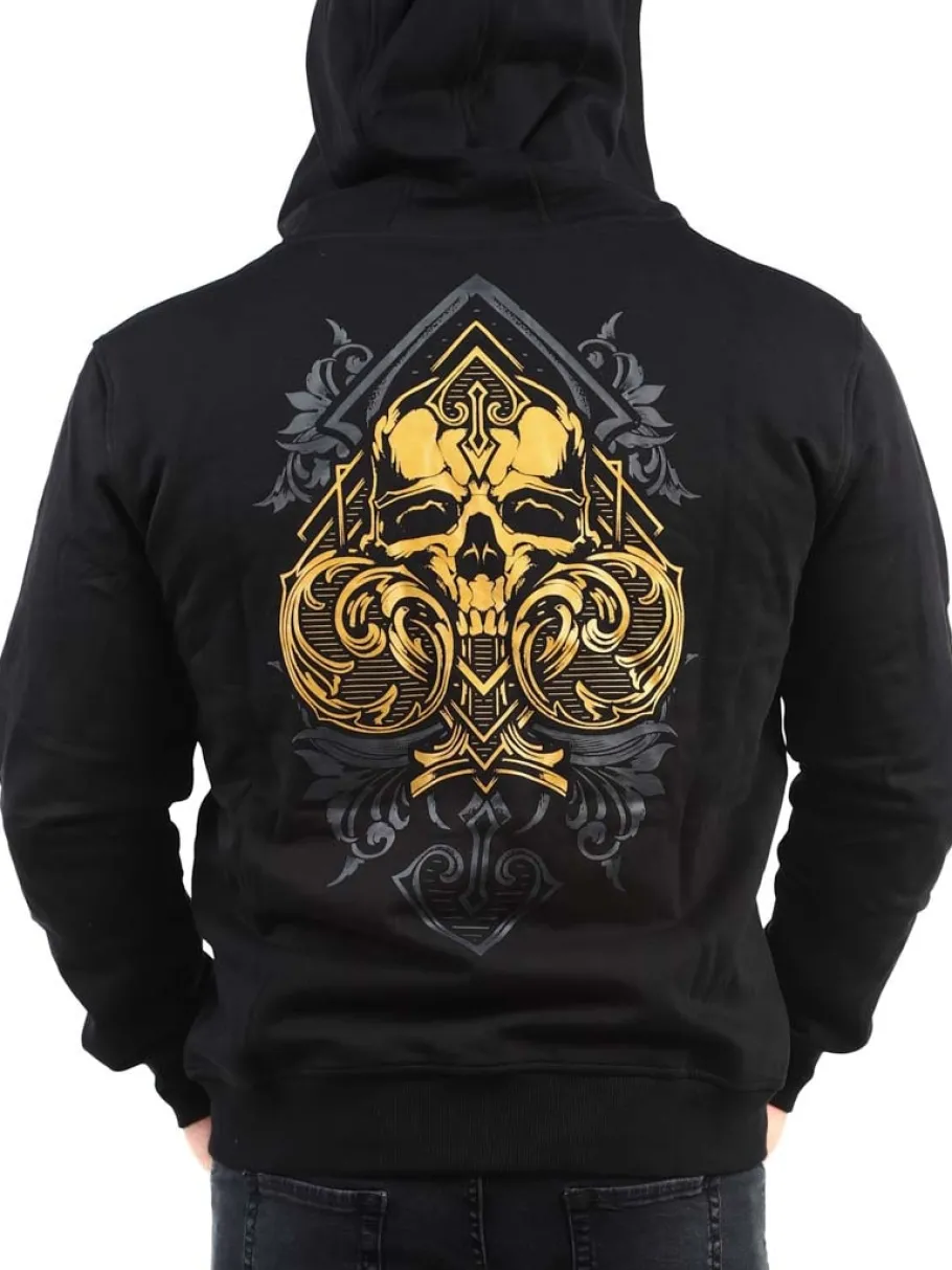 hyraw_ace_of_skull_zip_ho_8.webp Ace Of Skull Zip Hoodie - Sort^Hyraw New
