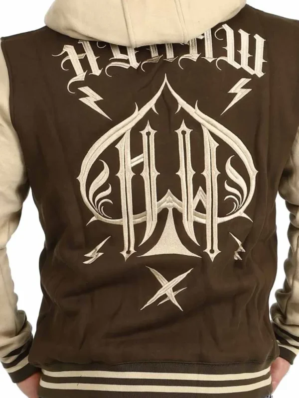 Ace Of Spades Zip Hoodie - Brun/Beige^Hyraw Online
