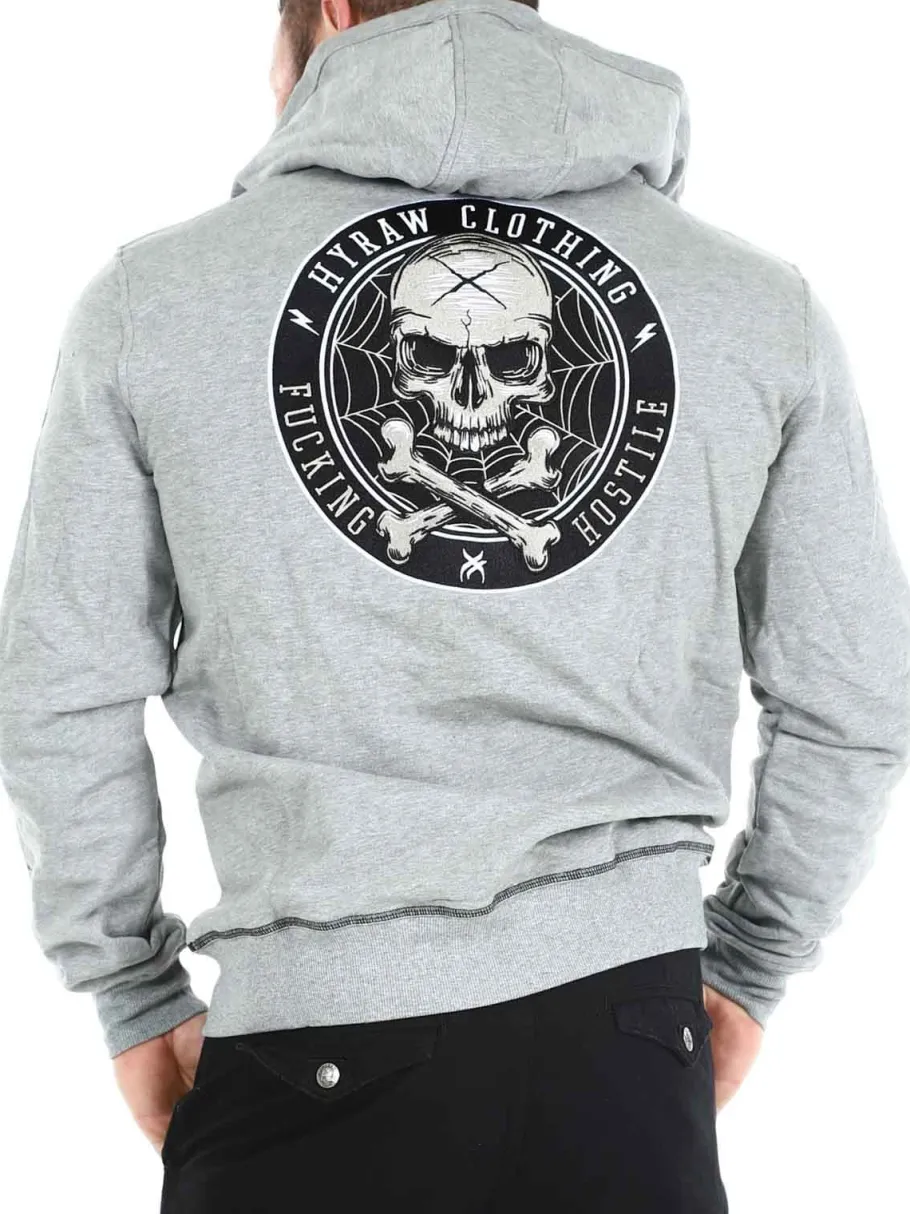 hyraw_blazon_zip_hoodie___0.webp Hyraw Blazon Zip Hoodie - Grå^Rockdenim Discount