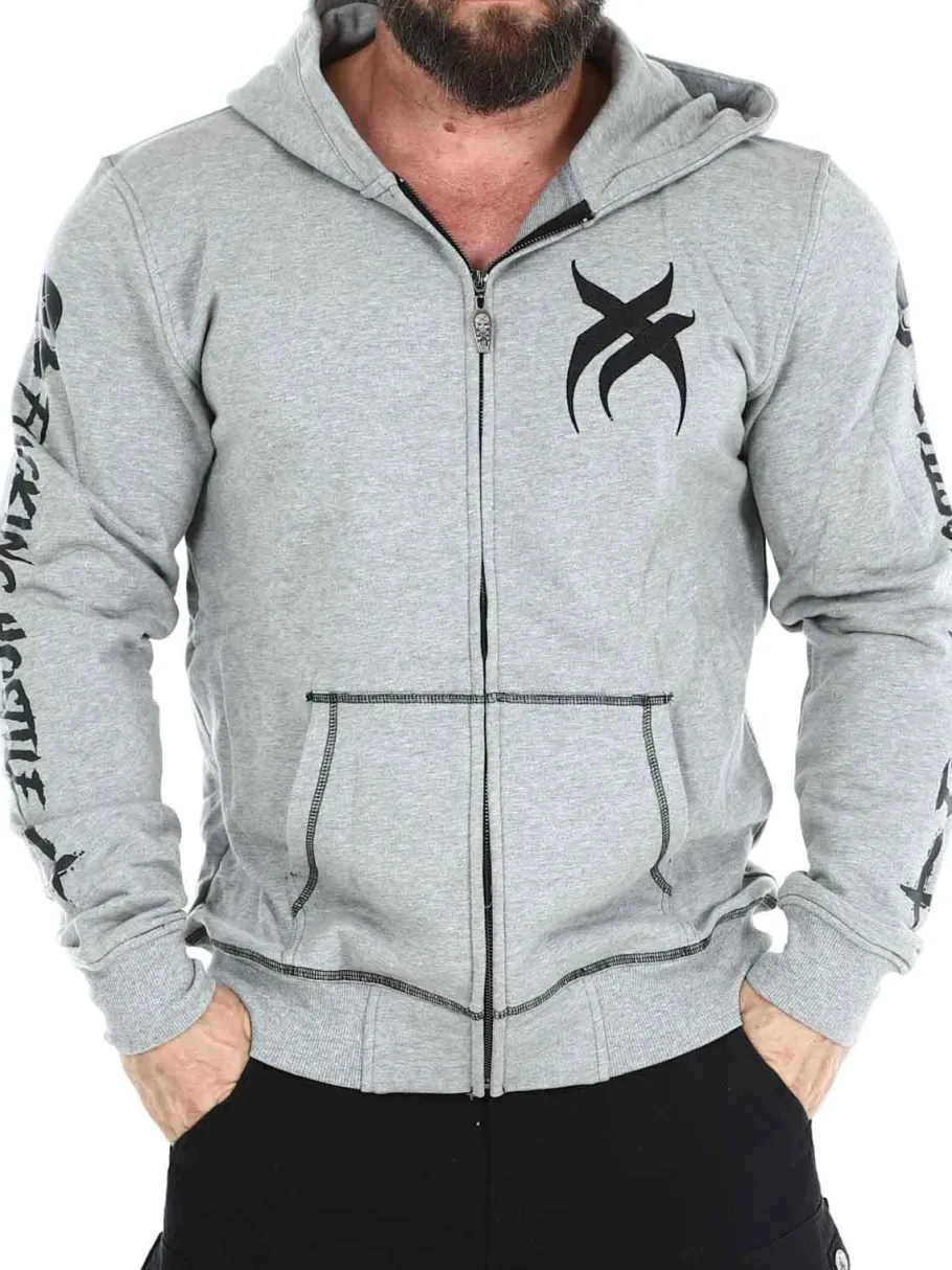 hyraw_blazon_zip_hoodie___1.webp Hyraw Blazon Zip Hoodie - Grå^Rockdenim Discount