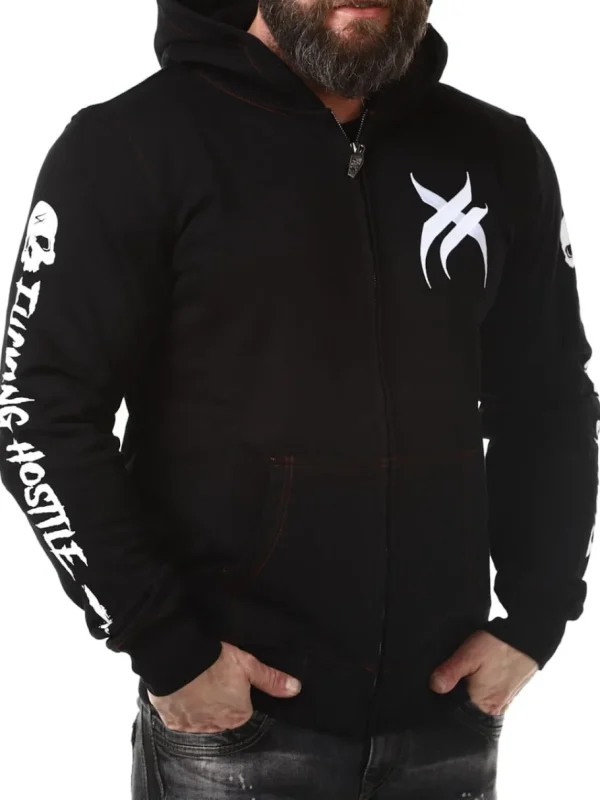 Blazon Zip Hoodie - Sort^Hyraw Hot