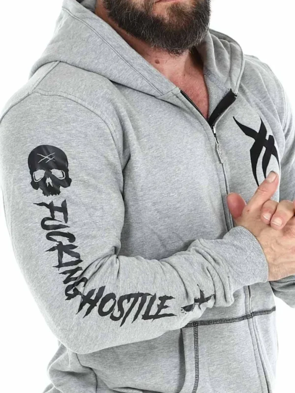 Hyraw Blazon Zip Hoodie - Grå^Rockdenim Discount