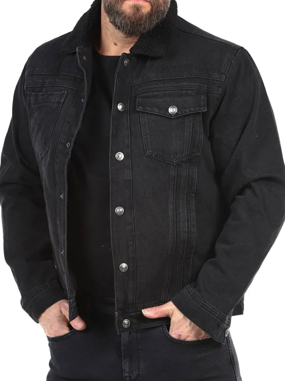 hyraw_hunter_sherpa_jeans_0.webp Hunter Sherpa Jeansjakke - Sort^Hyraw Clearance