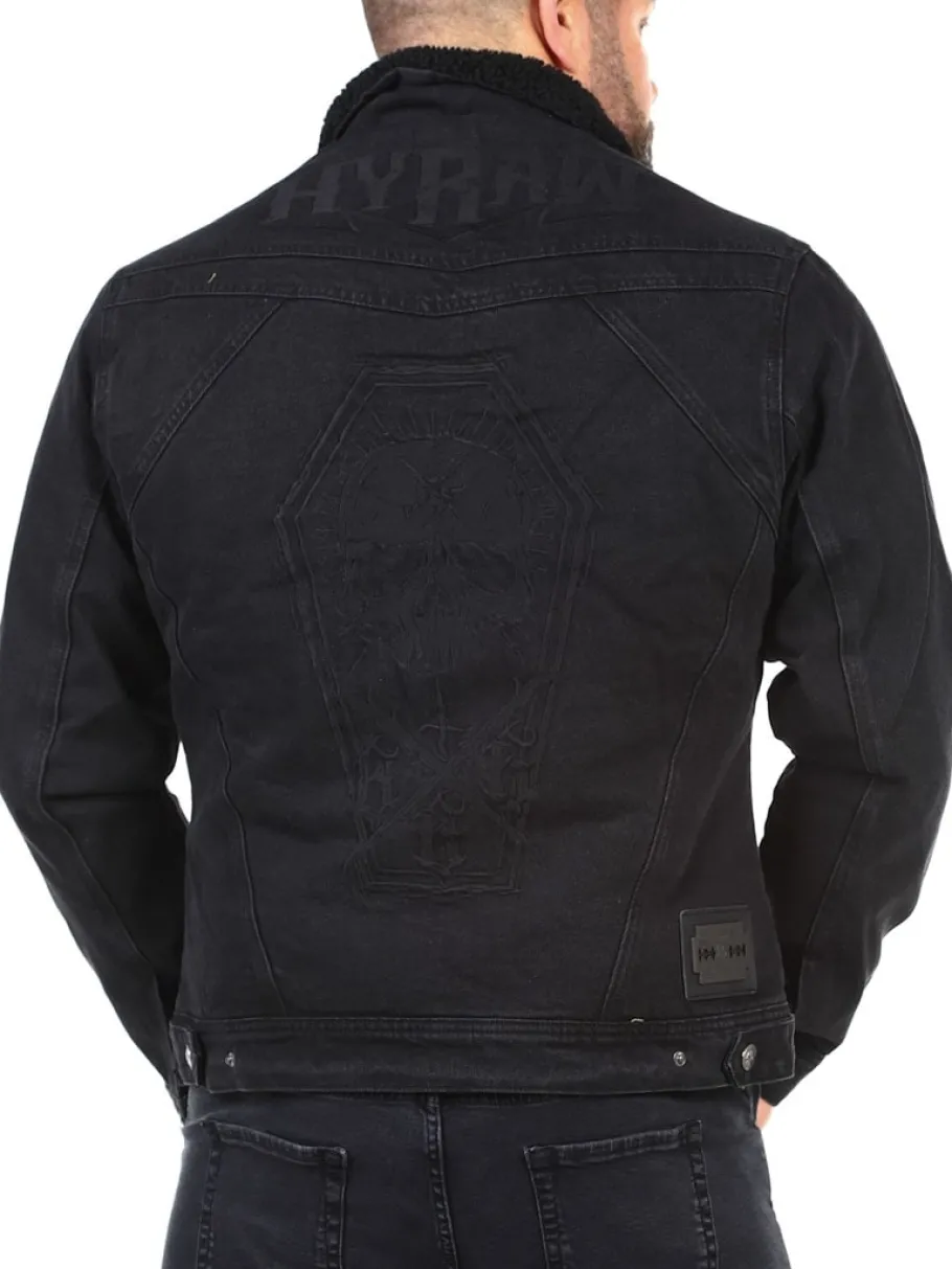 hyraw_hunter_sherpa_jeans_1.webp Hunter Sherpa Jeansjakke - Sort^Hyraw Clearance