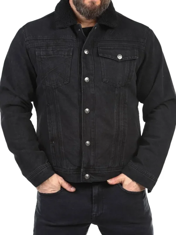 Hunter Sherpa Jeansjakke - Sort^Hyraw Clearance