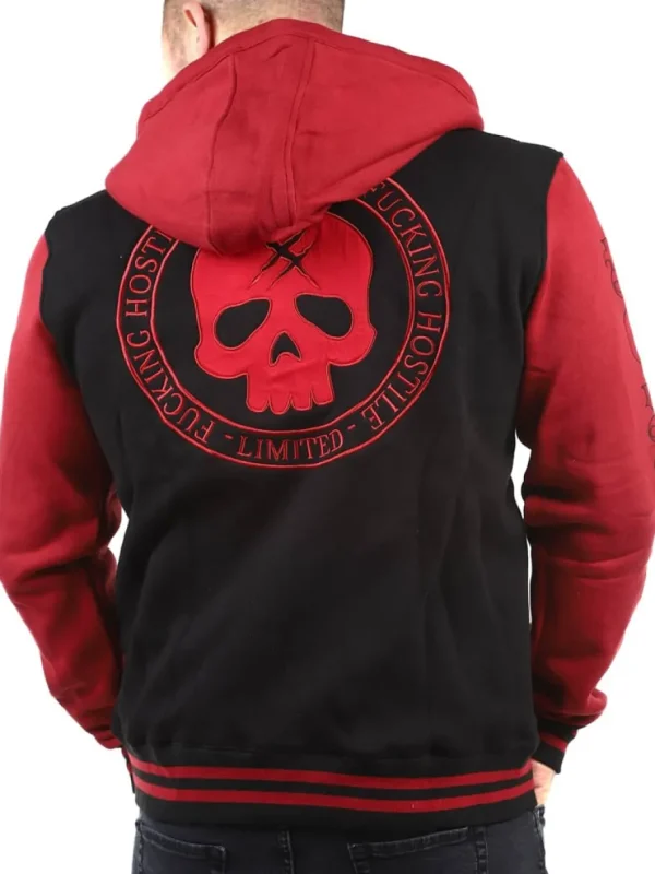 Red Skull Zip Hoodie - Sort/Rød^Hyraw Fashion