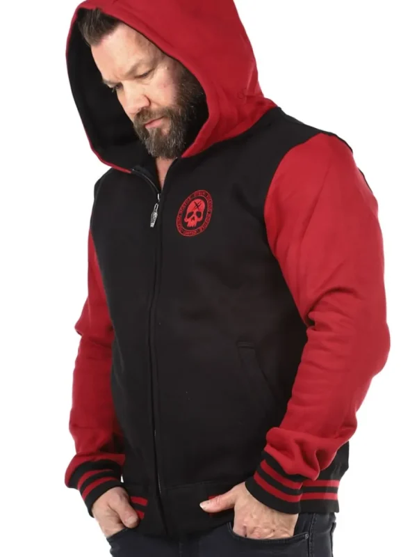 Red Skull Zip Hoodie - Sort/Rød^Hyraw Fashion