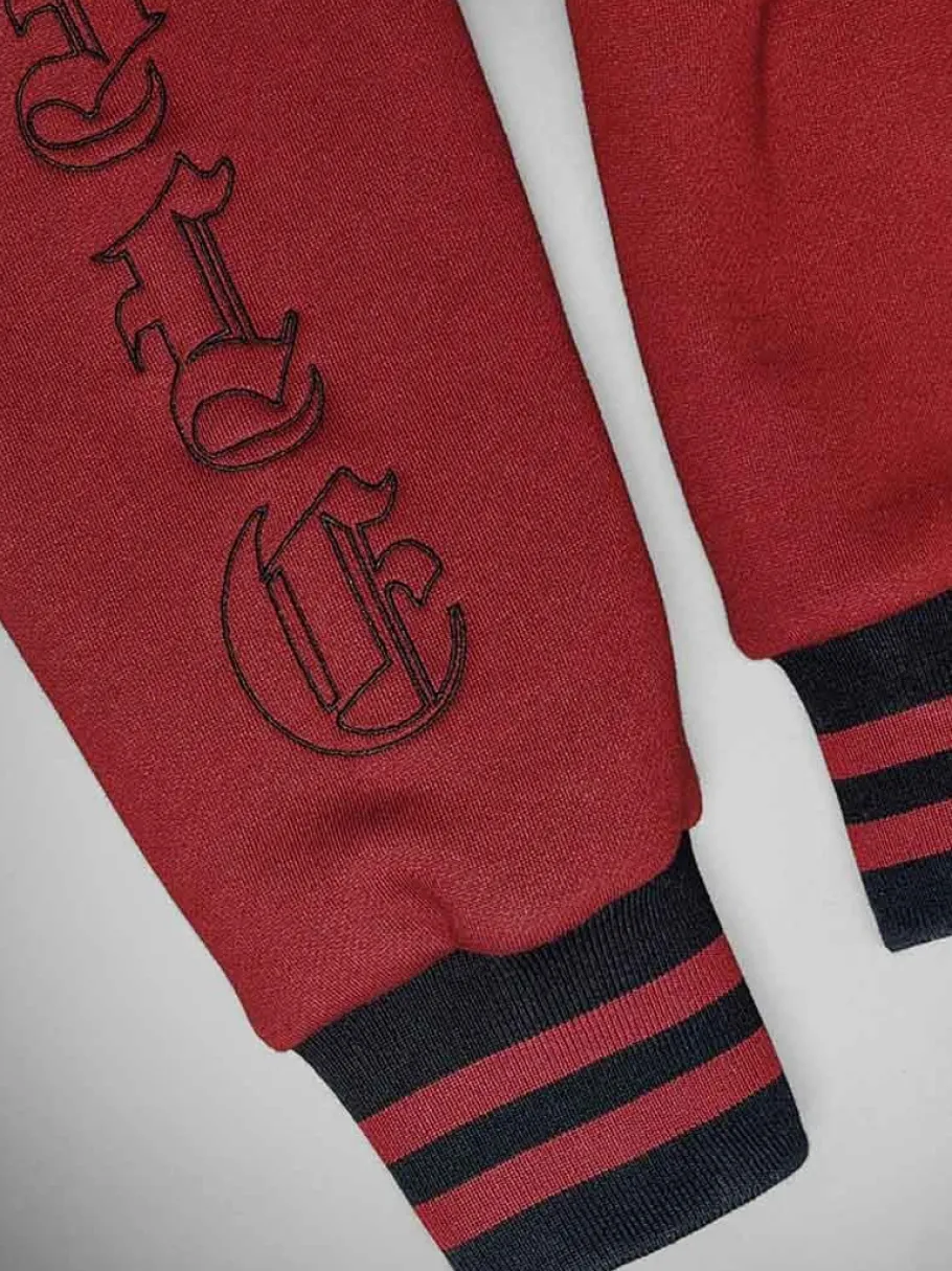 hyraw_red_skull_zip_hoodi_8.webp Red Skull Zip Hoodie - Sort/Rød^Hyraw Fashion