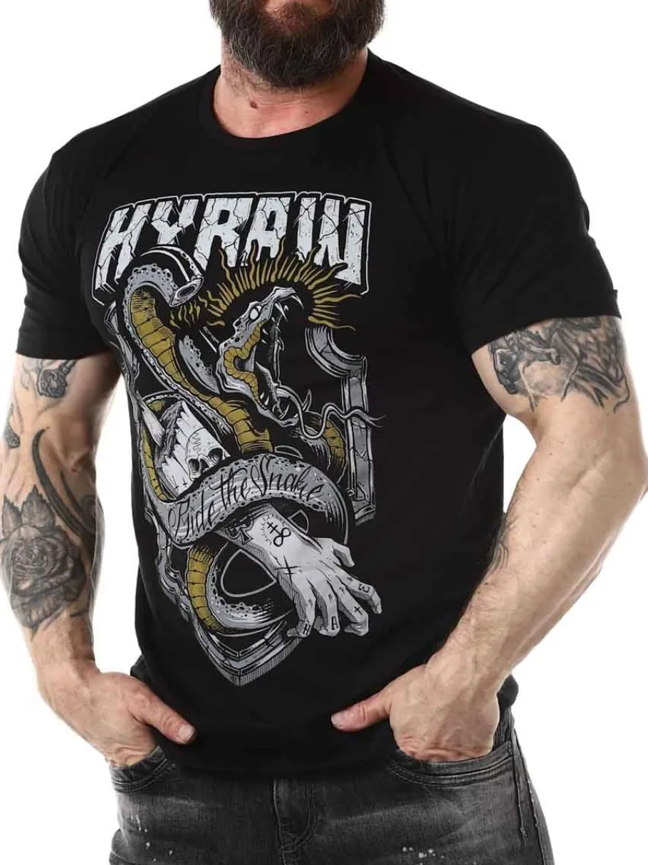 hyraw_ride_the_snake_tshi_0.webp Ride The Snake T-shirt - Sort^Hyraw New