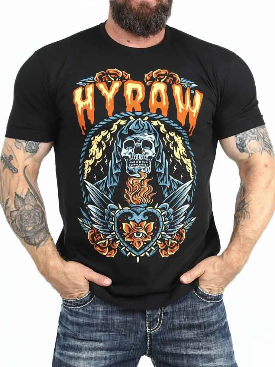 hyraw_sacred_heart_tshirt_0.webp Sacred Heart T-shirt - Sort^Hyraw New