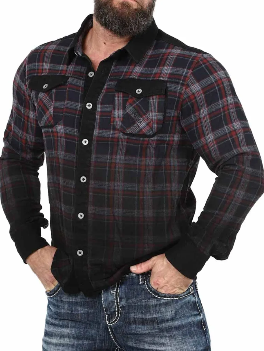 hyraw_texas_skjorte__sort_1.webp Texas Skjorte - Sort/Rød^Hyraw New