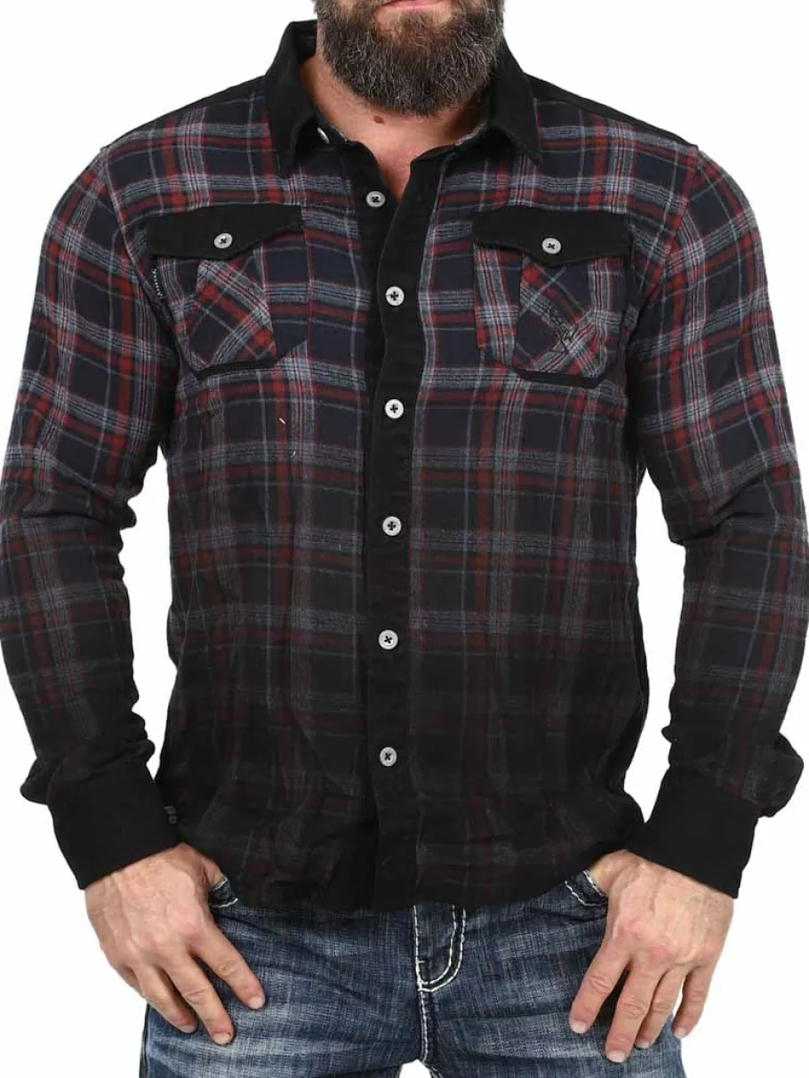 hyraw_texas_skjorte__sort_2.webp Texas Skjorte - Sort/Rød^Hyraw New