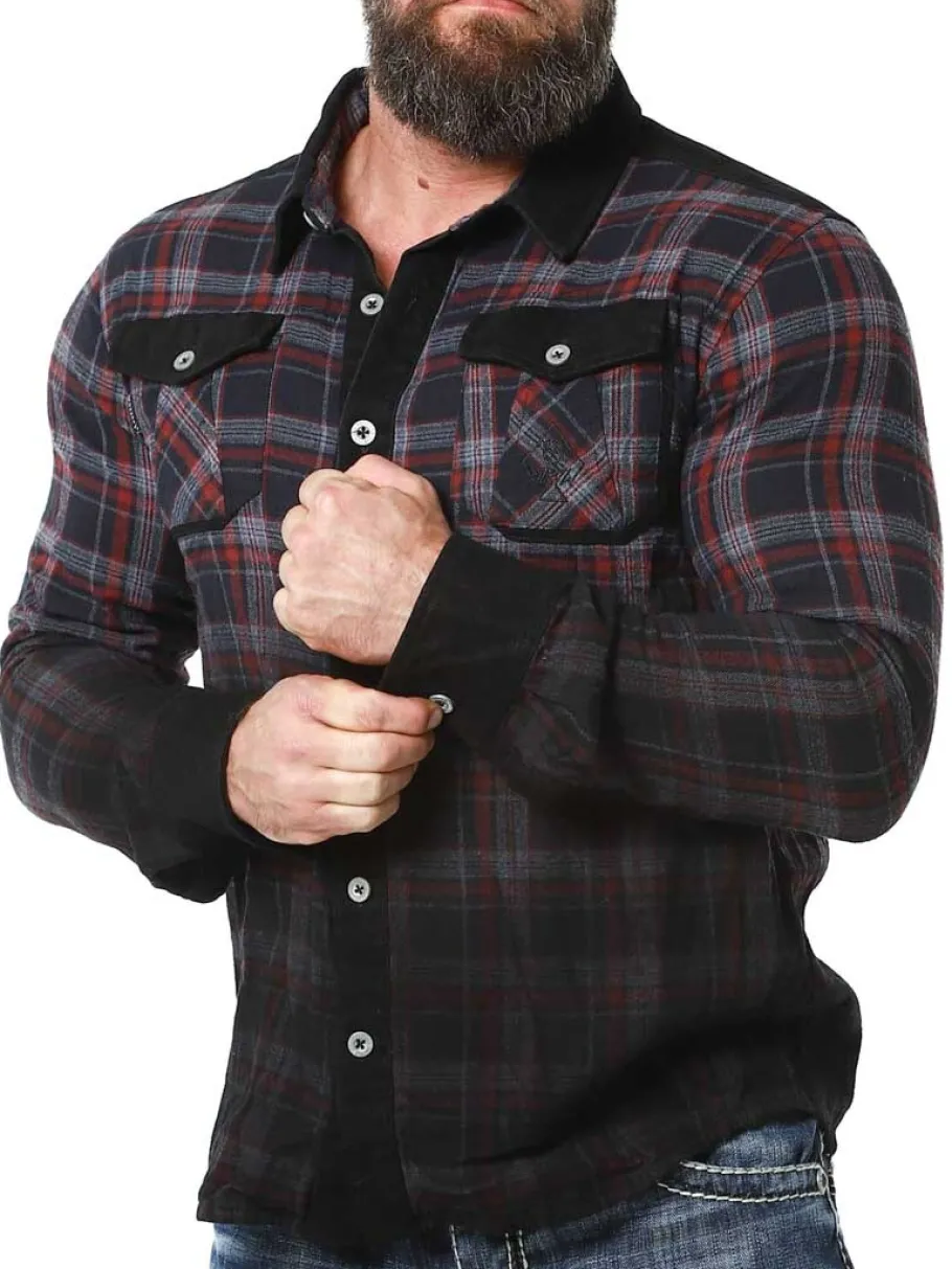 hyraw_texas_skjorte__sort_4.webp Texas Skjorte - Sort/Rød^Hyraw New