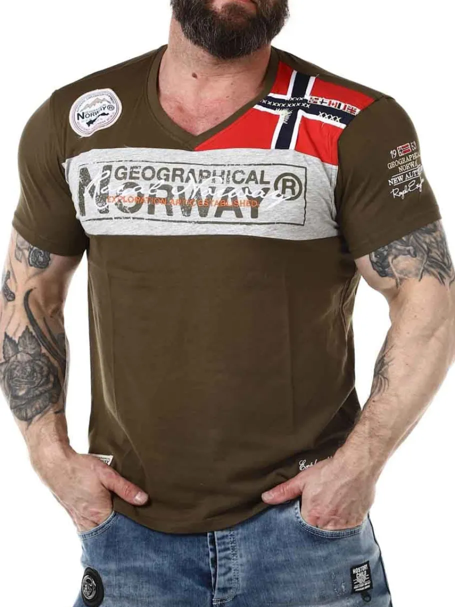 jidney_geo_norway_tshirt__0-2.webp Jidney Geo Norway T-shirt - Khaki^Geographical Norway Online