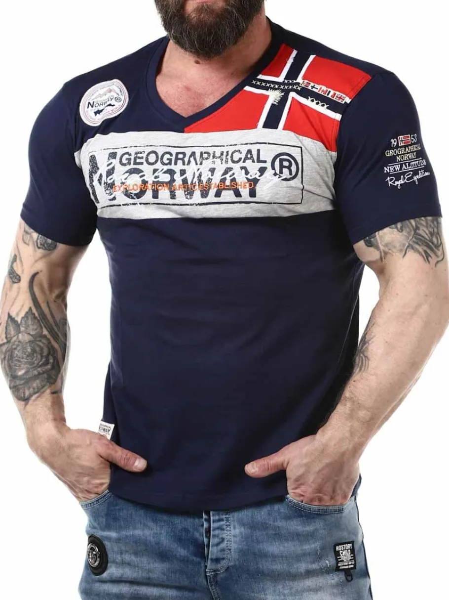 jidney_geo_norway_tshirt__0.webp Jidney Geo Norway T-shirt - Mørkeblå^Geographical Norway Discount