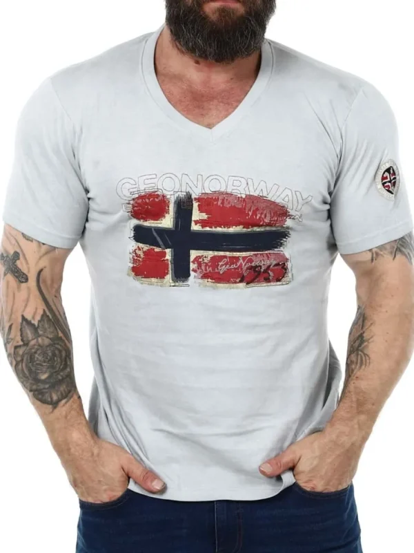 Joasis Geo Norway T-shirt - Lysegrå^Geographical Norway Hot