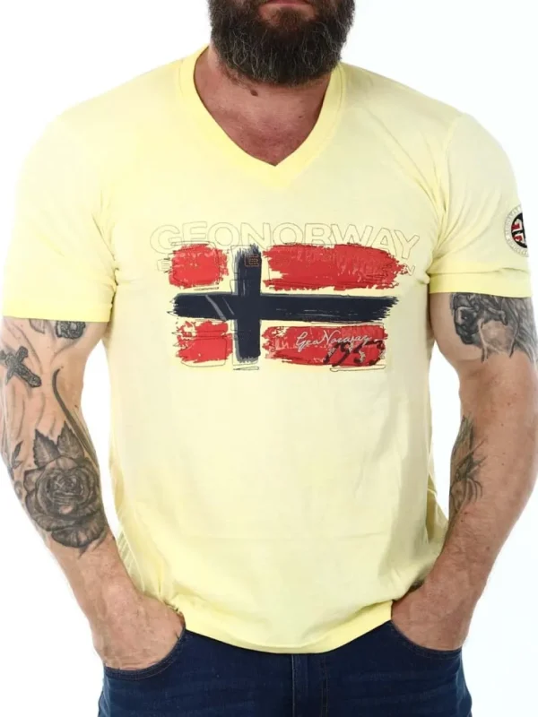 Joasis Geo Norway T-shirt - Gul^Geographical Norway Discount