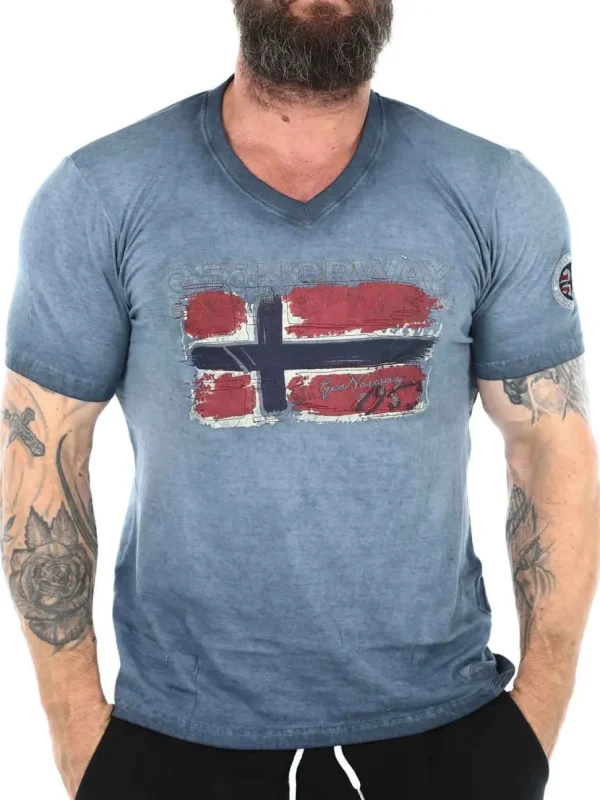 Joasis Geo Norway T-shirt - Blå^Geographical Norway Clearance