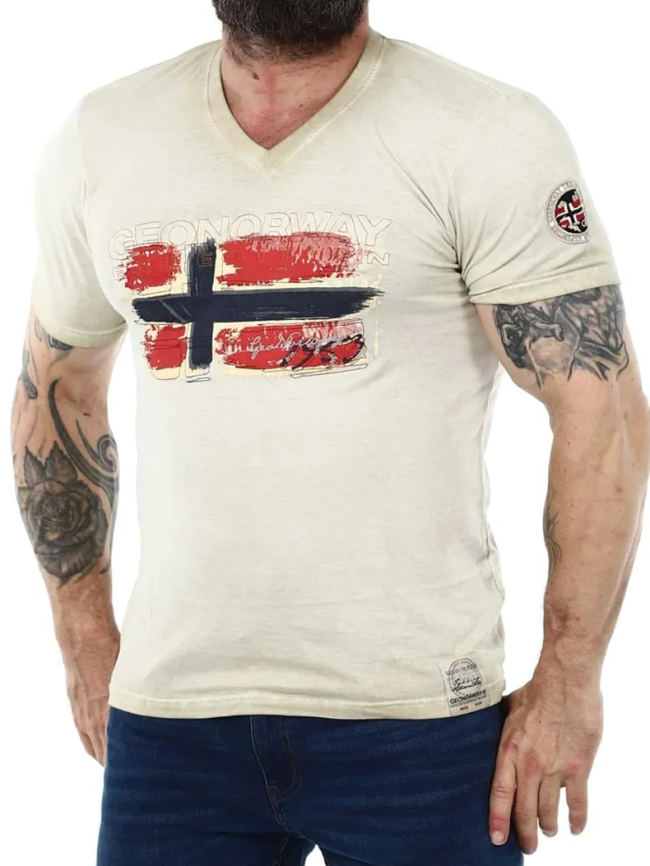 joasis_geo_norway_tshirt__0.webp Joasis Geo Norway T-shirt - Beige^Geographical Norway Outlet