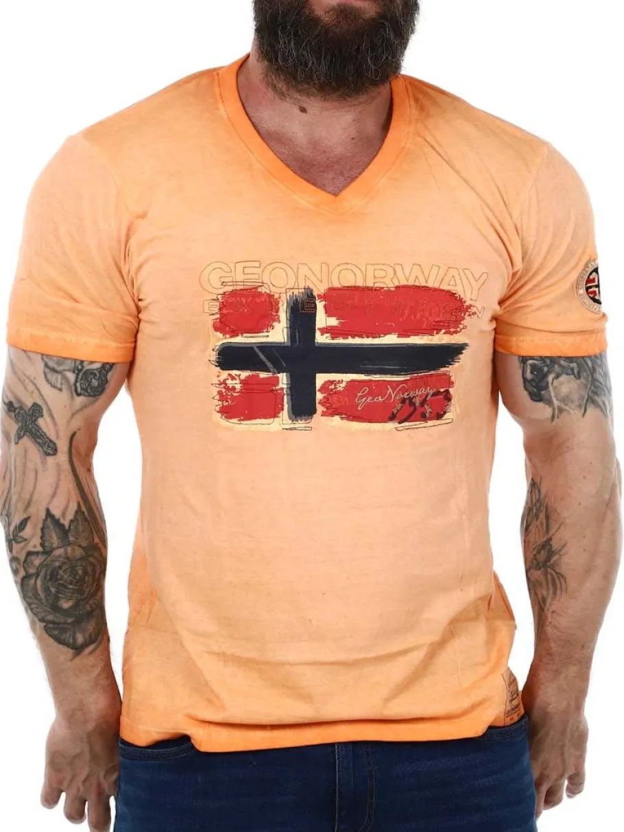 joasis_geo_norway_tshirt__1-2.webp Joasis Geo Norway T-shirt - Orange^Geographical Norway Clearance