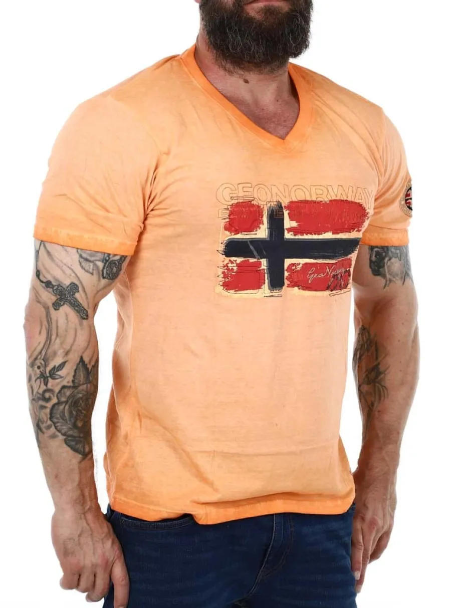 joasis_geo_norway_tshirt__2-2.webp Joasis Geo Norway T-shirt - Orange^Geographical Norway Clearance