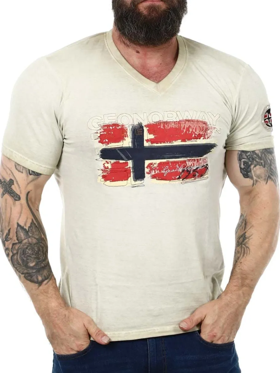 joasis_geo_norway_tshirt__2.webp Joasis Geo Norway T-shirt - Beige^Geographical Norway Outlet