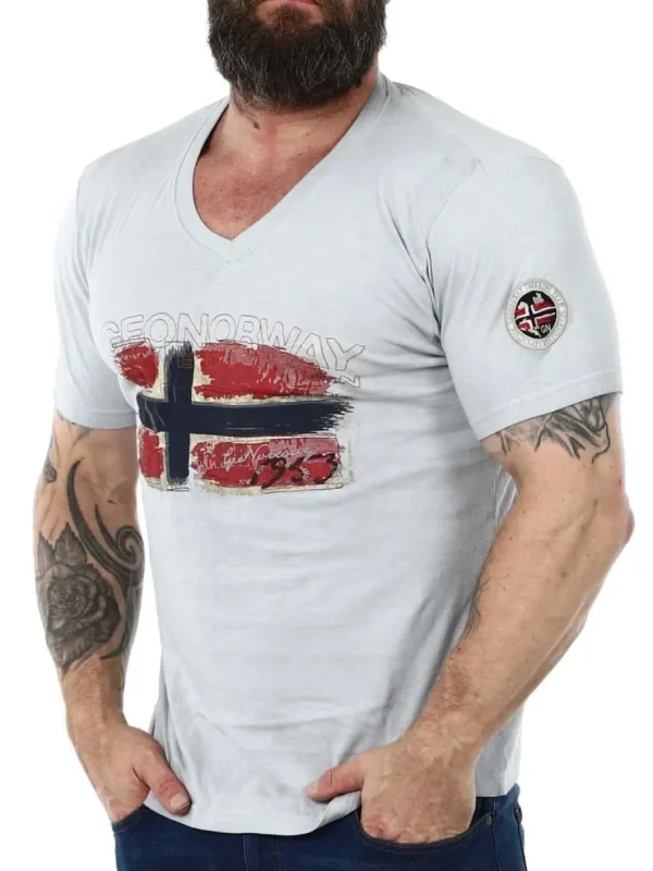 Joasis Geo Norway T-shirt - Lysegrå^Geographical Norway Hot