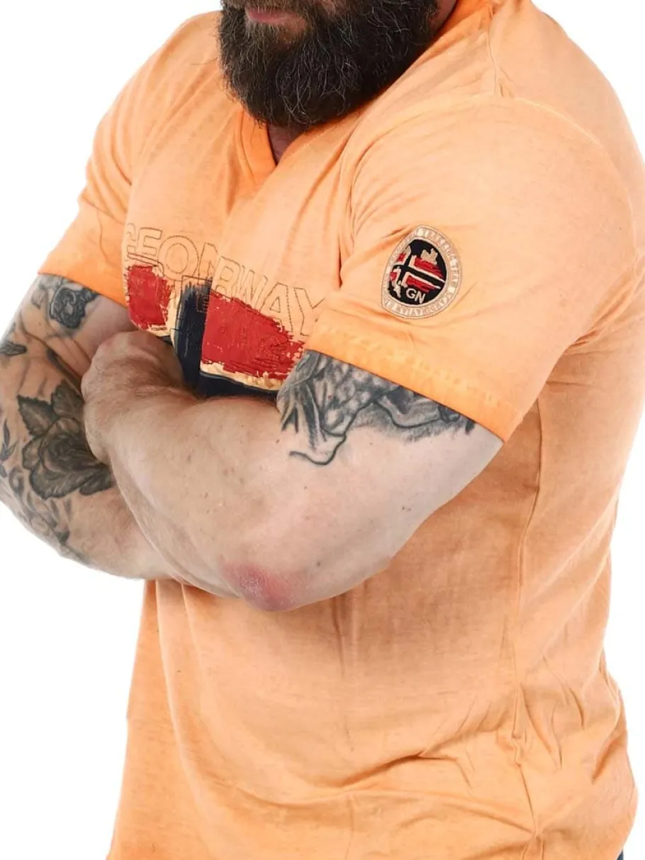 joasis_geo_norway_tshirt__5.webp Joasis Geo Norway T-shirt - Orange^Geographical Norway Clearance