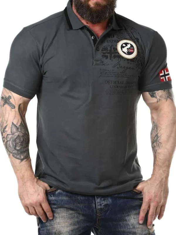 Karuen Geo Norway Piké - Mørkegrå^Geographical Norway Sale