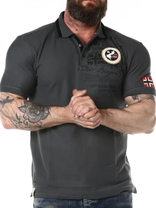 Karuen Geo Norway Piké - Mørkegrå^Geographical Norway Sale