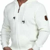Kaz Strikket Zip Hoodie - Hvid^Carisma Fashion