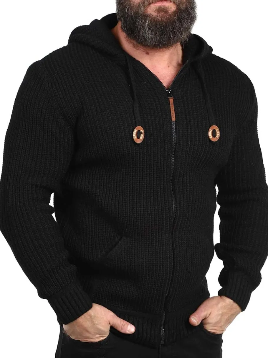 kaz_strikket_zip_hoodie___3-1.webp Kaz Strikket Zip Hoodie - Sort^Carisma Clearance