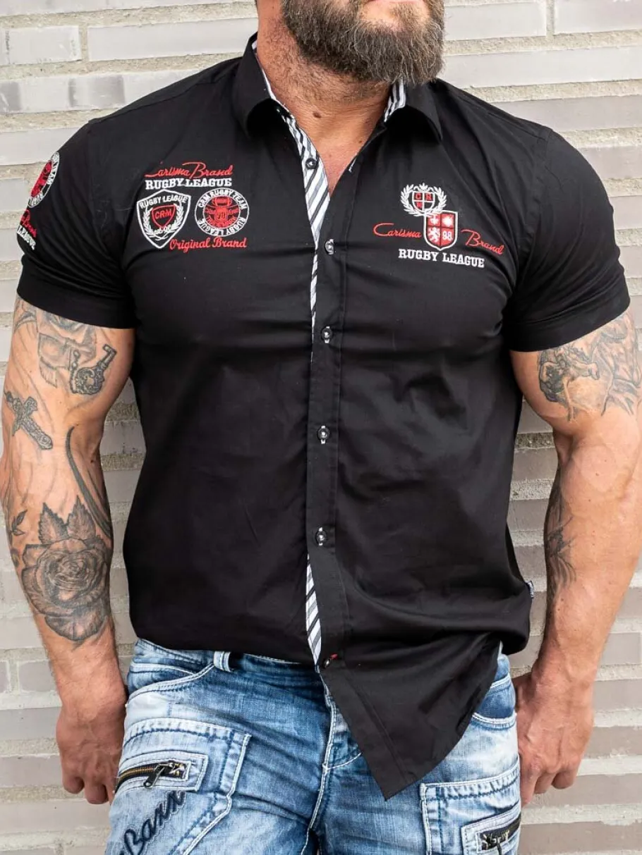 legion_kortrmet_skjorte___0.webp Legion Kortærmet Skjorte - Sort^Carisma Fashion