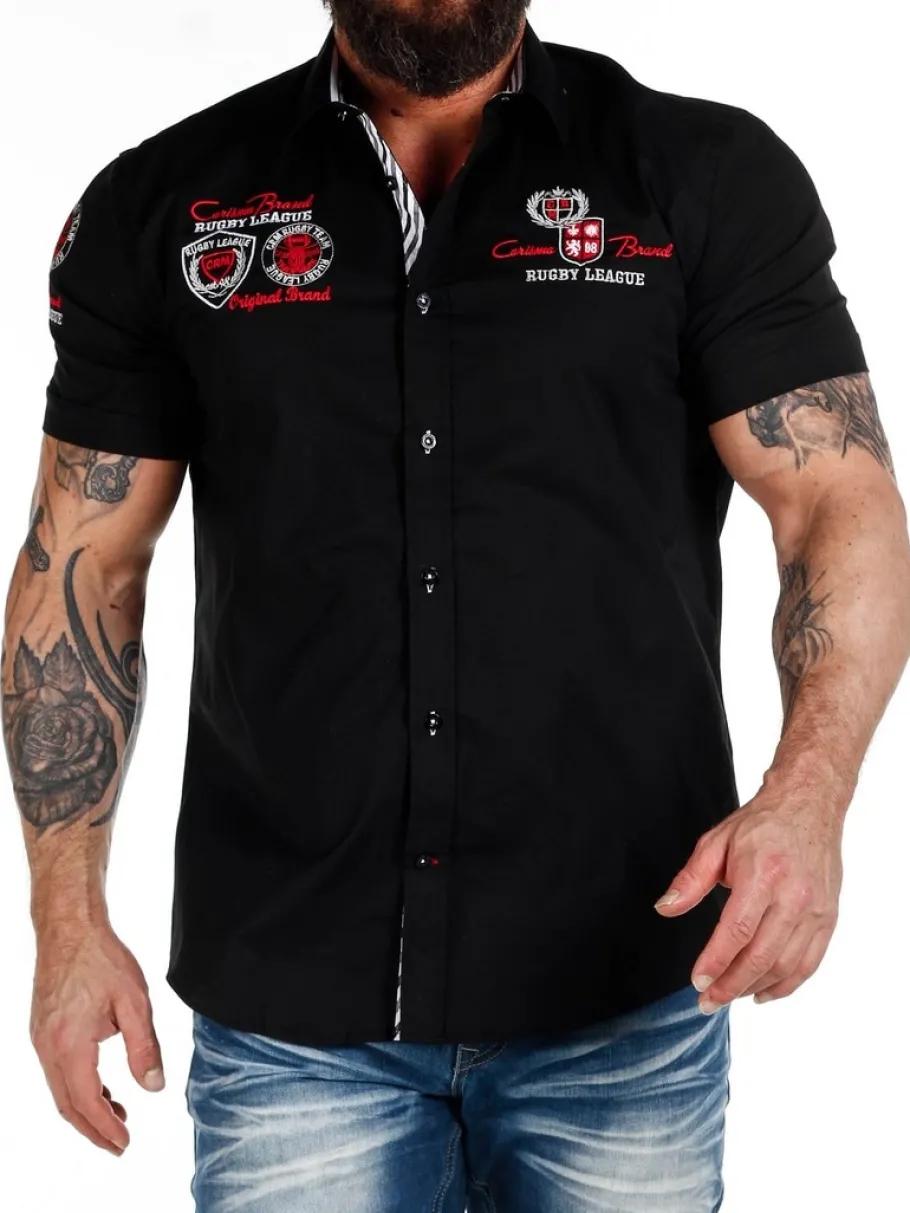 legion_kortrmet_skjorte___10.webp Legion Kortærmet Skjorte - Sort^Carisma Fashion