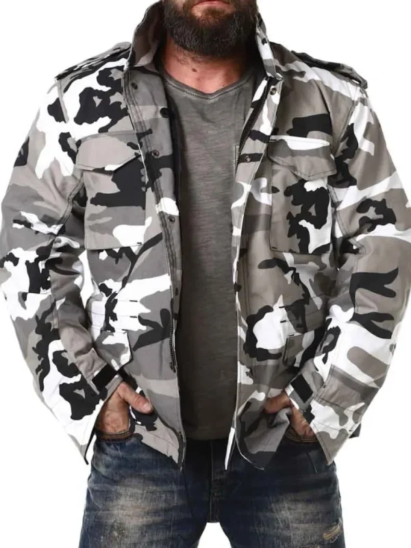 M65 Jakke - Hvid/Camo^Brandit Online